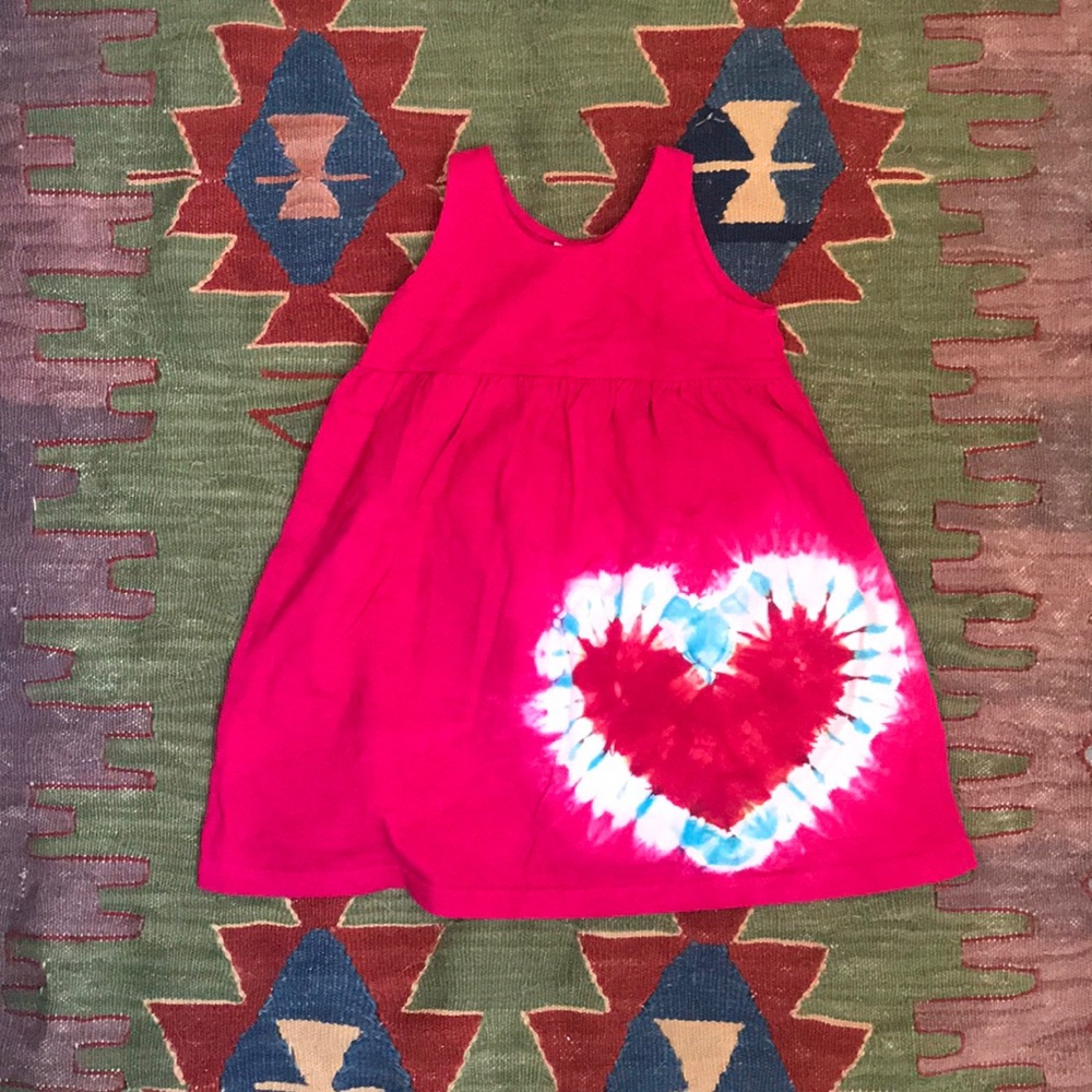 Tie Dye heart girls hippie dress boho baby dress
